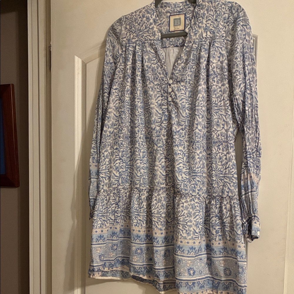 BELL by Alicia Bell Floral Blue and White Mini Dress -S